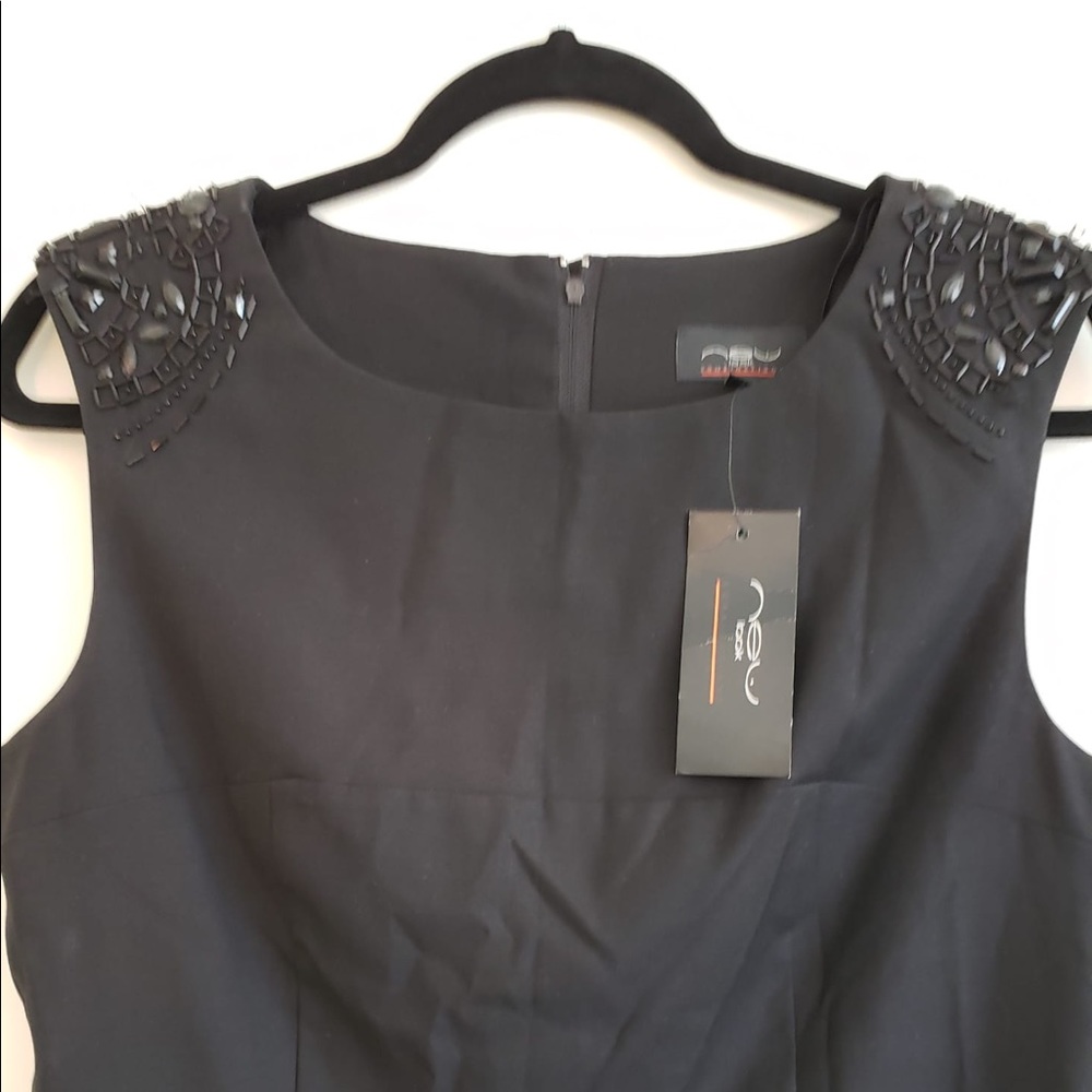New Look Shoulder-detail, midi, sleeveless sheath dress- Black: UK 16 (US 12) - Picture 2 of 5